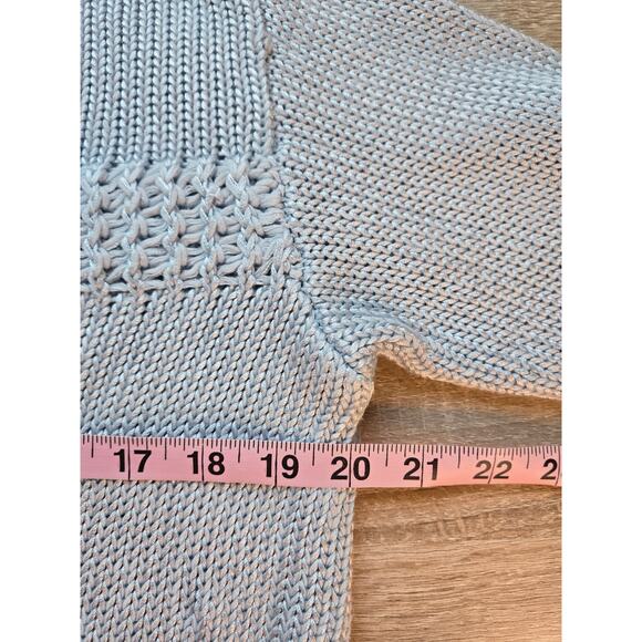 NWT ELIE TAHARI Cotton Rayon Knit Pullover Sweater Small Ice Blue Soft Office - Picture 10 of 12